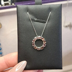 *Rare* Natural Merelani Color-Change Garnet Circle Pendant & Necklace.